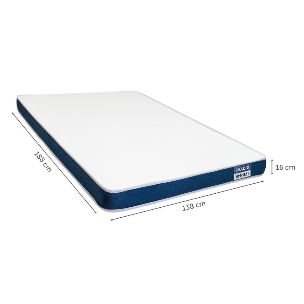 Detalhes do Colchão Casal Guldi Duplo Plus D28 (16x138x188) Branco e Azul