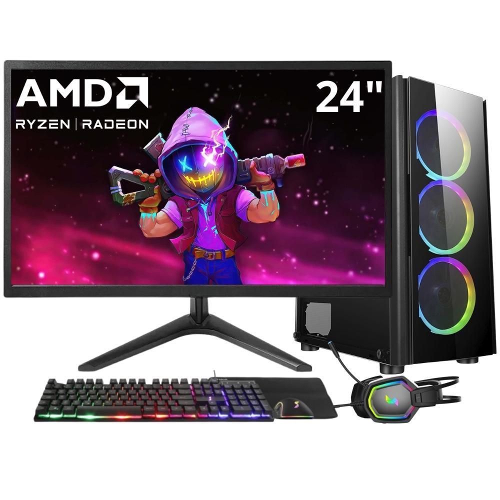PC Gamer 3green Winner, AMD Ryzen 7 5700G, 16GB DDR4, SSD 512GB, Fonte 500W, Monitor 24" LED, Kit Gamer - GSW-24013