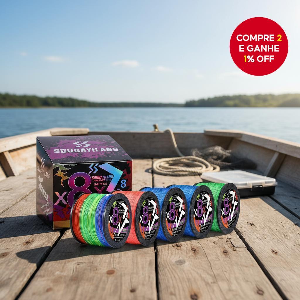 Sougayilang Linha de Pesca Trançada 8 Fios PE - 10-40KG Pesado (100-300m) Tali Pancing
