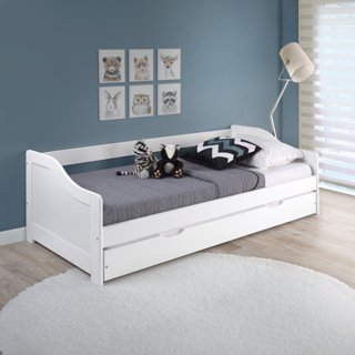 Bicama Solteiro em Madeira Maciça Branco em Oferta na Shopee