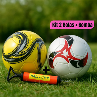 Bola de Futebol + Bomba Tamanho 5 Com Variacão Envio Imediato Varias Cores em Oferta na Shopee