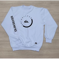 Casaco Moletom Blusa Gola Careca Quiksilver Básica Unissex