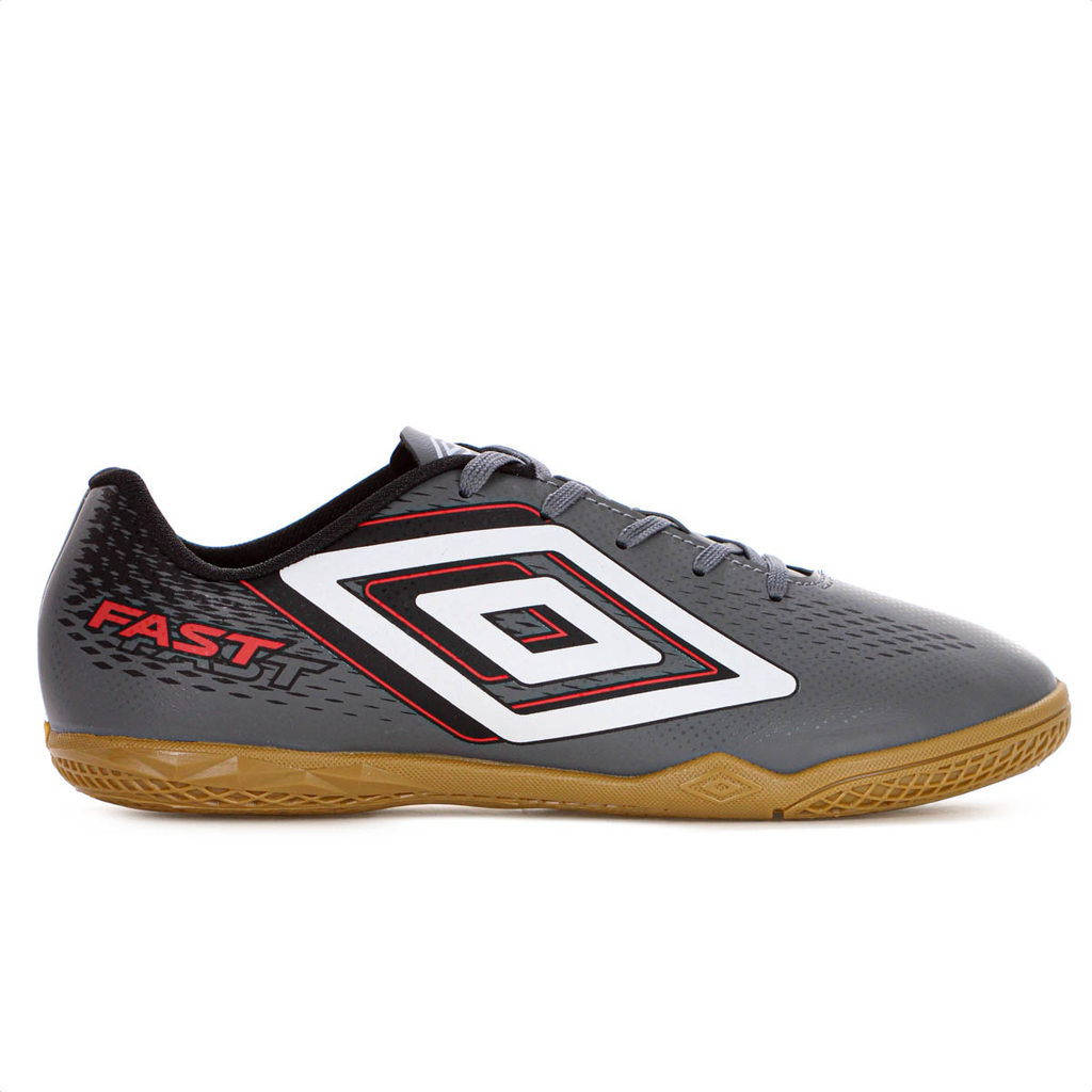 Chuteira Umbro Futsal Fast II Grafite Branco e Vermelho - Masculino em Oferta na Shopee