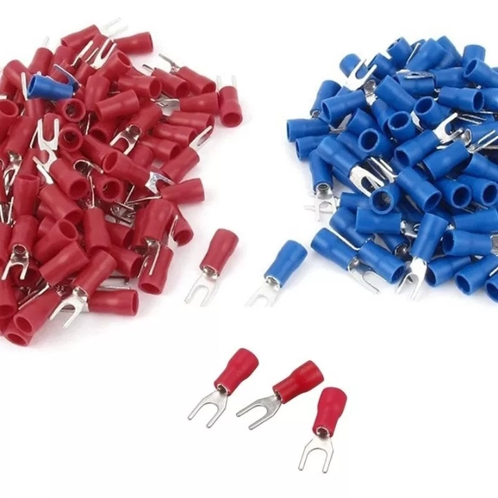 Terminais Garfo Forquilha 1,5mm a 2,5mm Kit 100/200 Pç