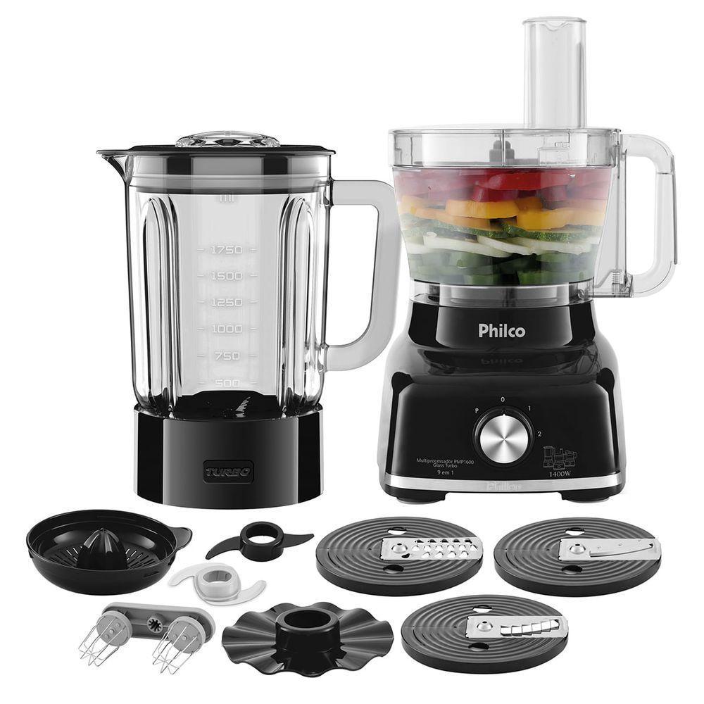 Multiprocessador Philco 9 em 1 1400W PMP1600P Glass Turbo 220V em Oferta na Shopee