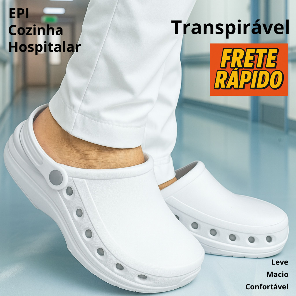 Sapato Fechado Profissional Uniforme hospitalar Cozinheira EPI Sapato Confortável Babuche Moderno em Oferta na Shopee
