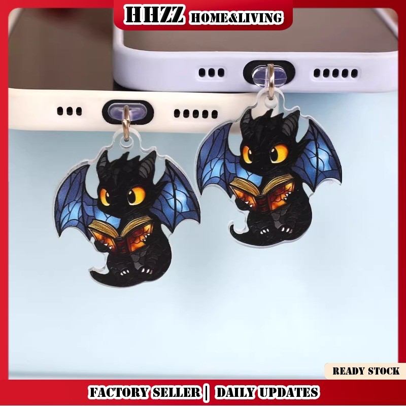 Plugue À Prova De Poeira ph Móvel DIY Bonito Dos Desenhos Animados Dragão Charme universal Cabo De Dados Porta De Carreg