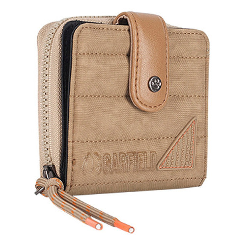 Carteira Garfield Tactel Nylon Pequena Bege Gf2891