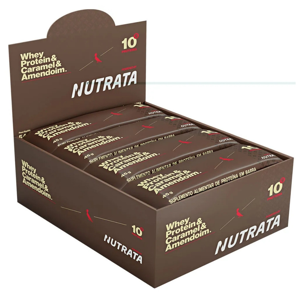 Barra Proteica Display 12 Unidades De 45g Caramelo e Amendoin Reserva + Nutrata em Oferta na Shopee