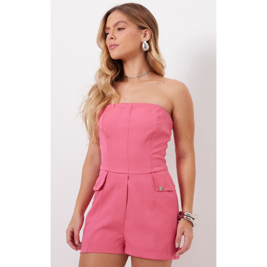 Macaquinho Alfaiataria Veneta Planet Girls Rosa em Oferta na Shopee