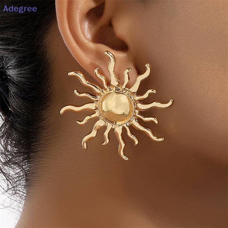 Adegree 1 Par Vintage Oversized Cor De Ouro Sol Moda Balançar Brincos Para Mulheres Meninas Personalidade Jóias Acessóri