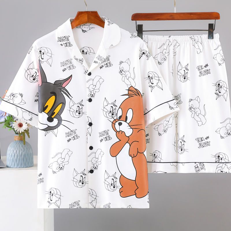 Pijamas masculinos verão fino Shorts de manga curta puro algodão adolescente estudantes casuais podem usar fora ternos d