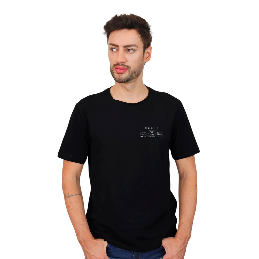 Camiseta Ellus Preto Cotton Slim Made To Last Classic
