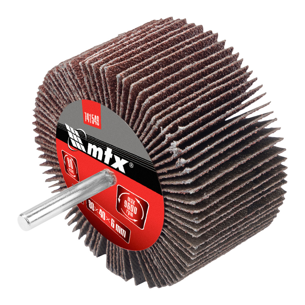 RODA DE LIXA, COM HASTE PARA FURADEIRA, GRAO 80, 80 X 40 X 6MM, 1PC // MTX em Oferta na Shopee