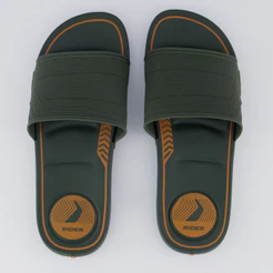Chinelo Slide Rider Start Verde e Laranja