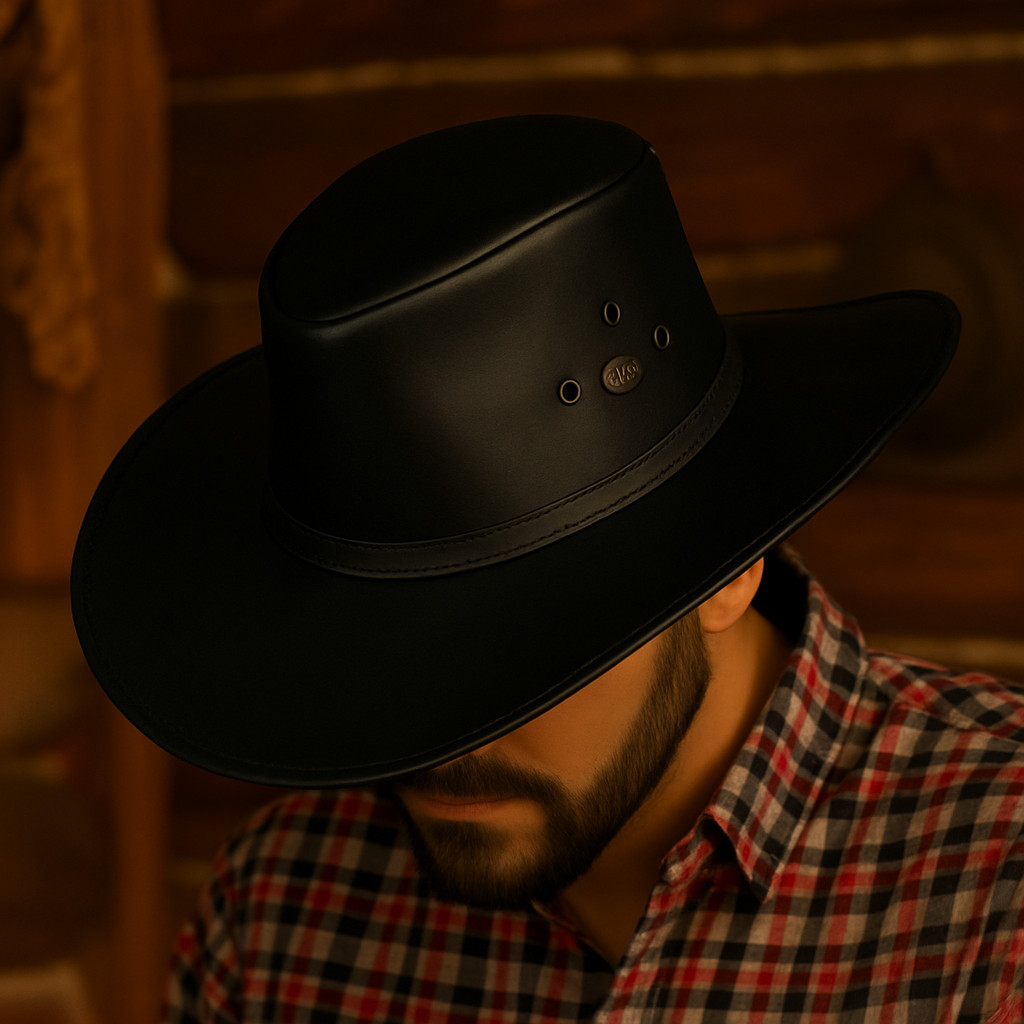 Chapéu De Couro Legítimo Estilo Americano Country Texano Cowboy Vaqueiro Rodeio Rústico