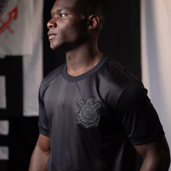 Camisa Corinthians Dry All Black Listrada Masculina Oficial
