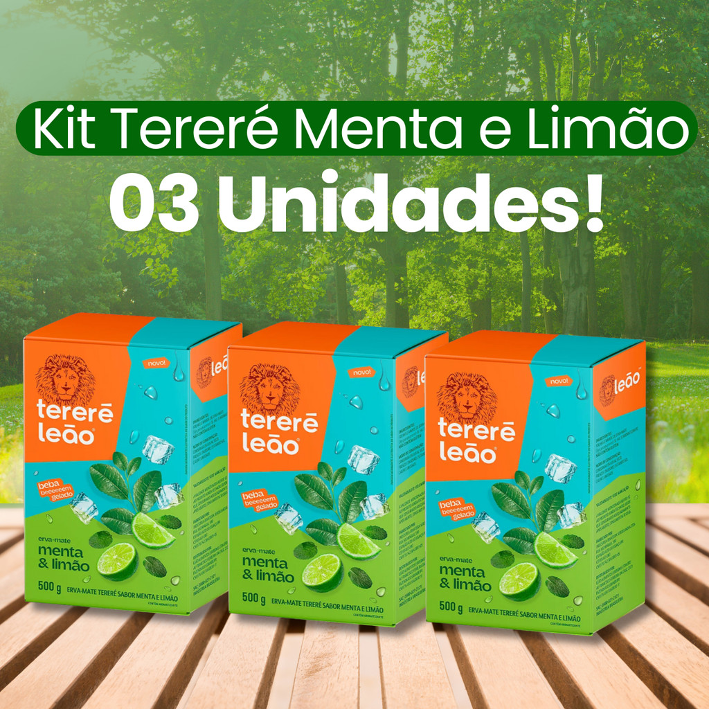 Kit 03 Tereré Menta e Limão 500g Leão em Oferta na Shopee
