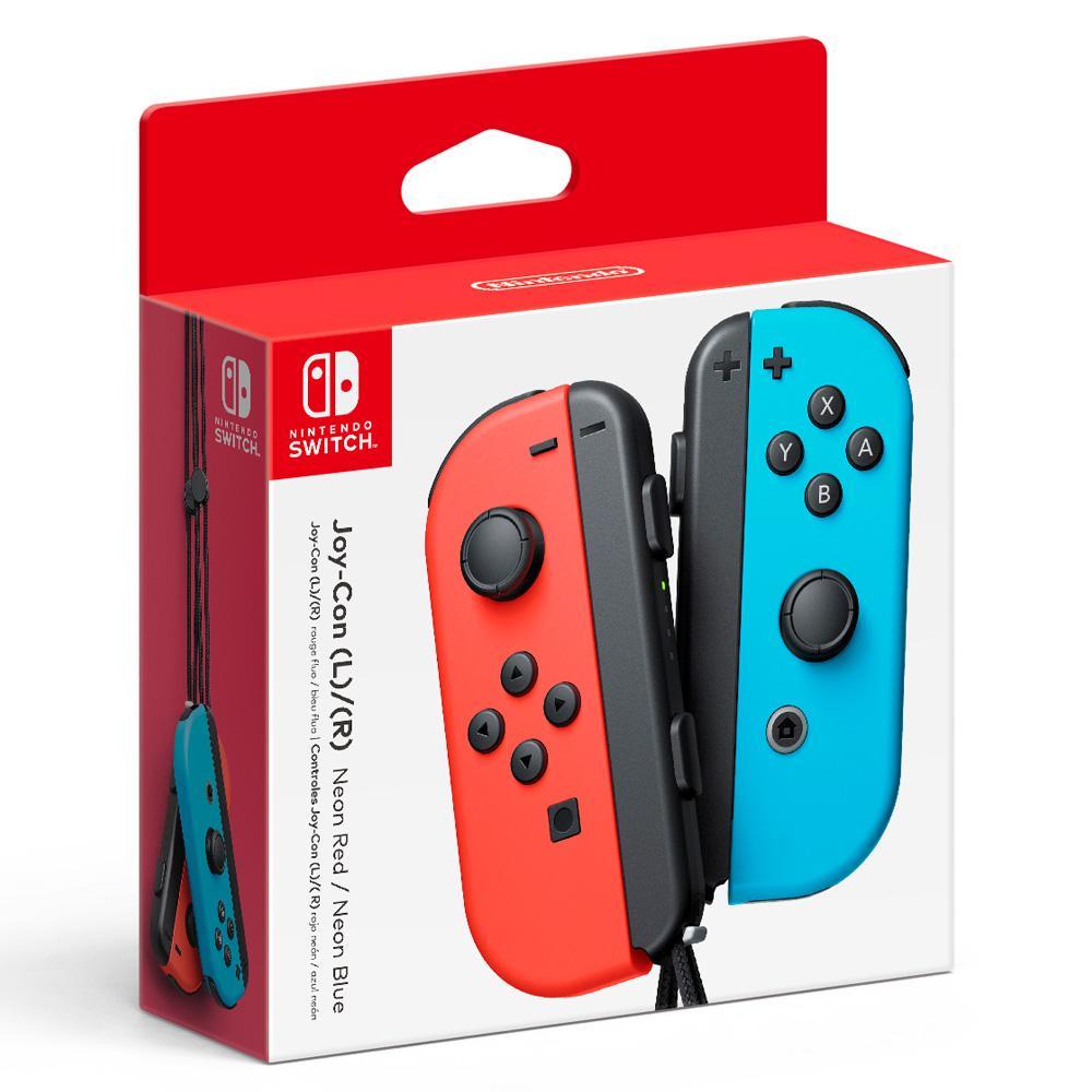 Controle Nintendo Joy-Con Azul Neon e Vermelho Neon em Oferta na Shopee