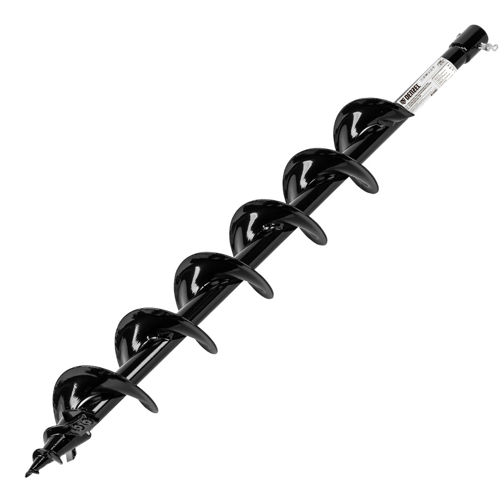 BROCA ESPIRAL PARA PERFURADOR DE SOLO, DIAMETRO 100MM, COMPRIMENTO 800MM, CONEXAO 20MM//DENZEL