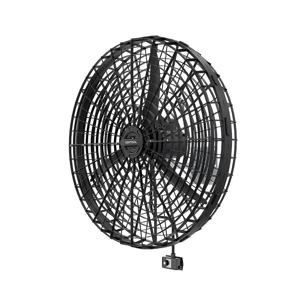 Ventilador de Parede 1 Metro Fixo Preto com Grade Plástica Monofásico Ventisol VP1M2 (220V)