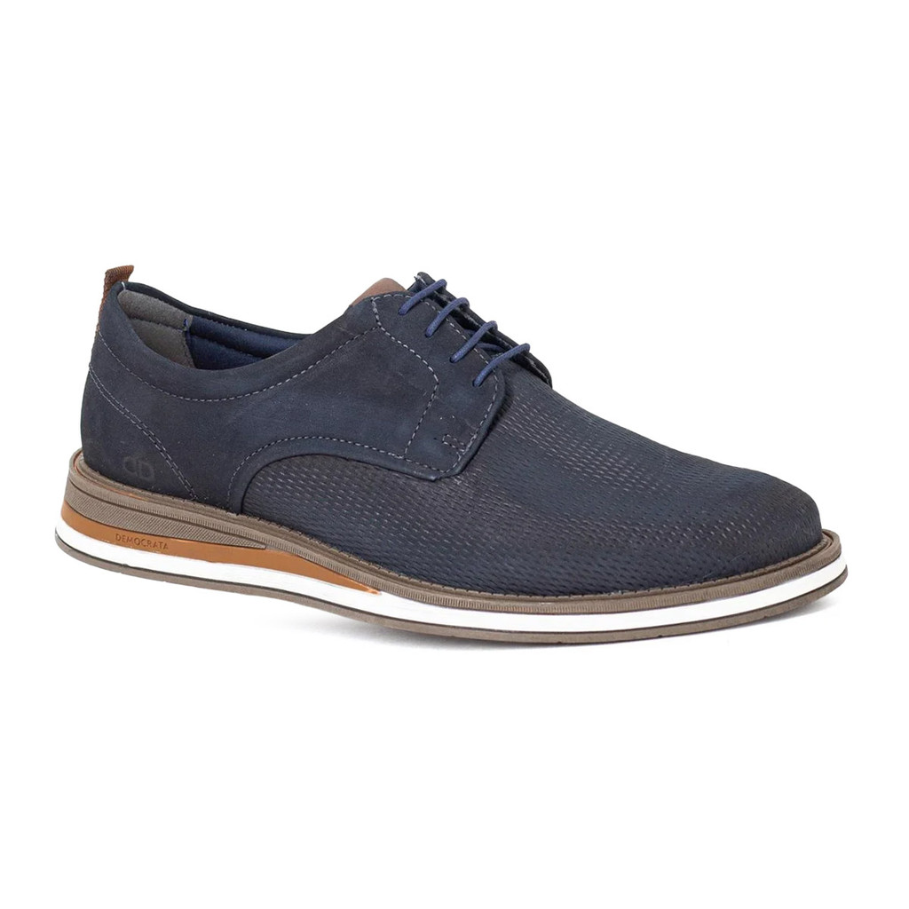 Sapato Democrata Metropolitan Type Couro Azul Navy Masculino