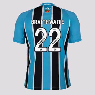 Camisa Umbro Grêmio I 2025 22 Braithwaite em Oferta na Shopee