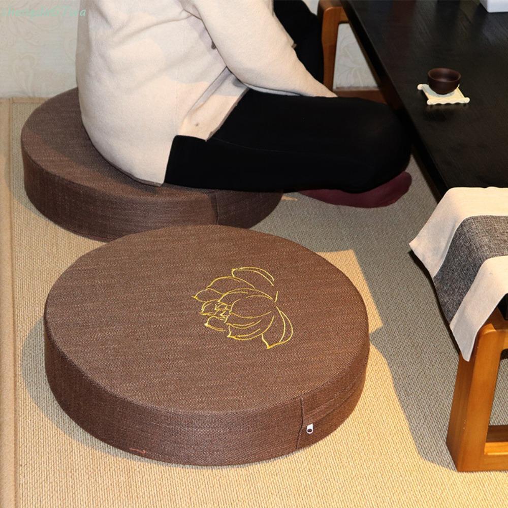 Imagem Almofada De Meditação Para Ioga SHENGDA , Tapete Tatami De Lótus Bordado Espesso , Travesseiro De Encosto Redondo Estilo