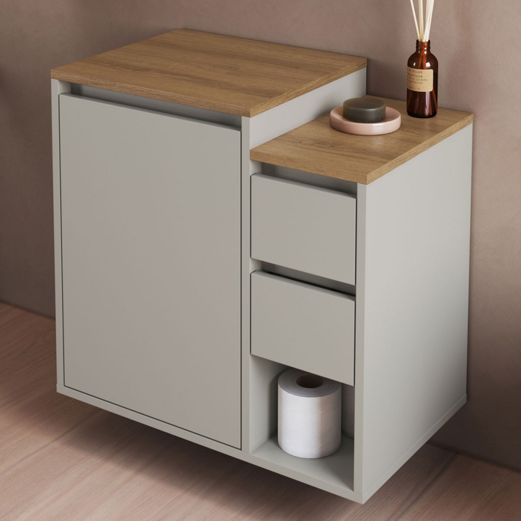 Armário de Banheiro Bahamas 1 Porta 2 Gavetas - Art In Móveis em Oferta na Shopee