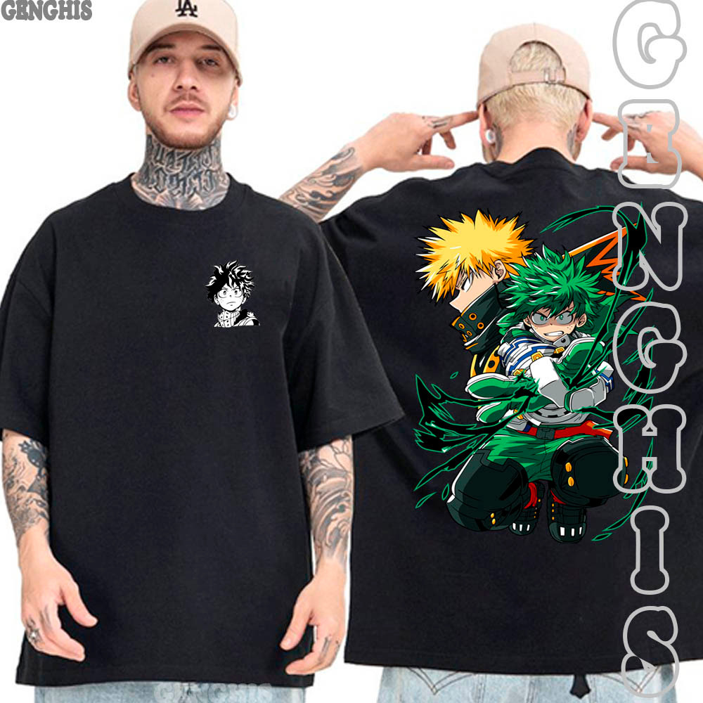 Camisa Midoriya e Bakugo Boku no Hero Camisa Anime My hero Academia Deku Camisa Basica e Oversized Unissex
