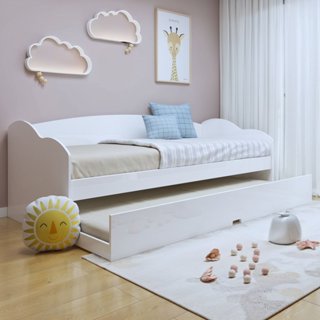 Bicama Infantil com Cama Auxiliar Estrado Madeira Liz Branco em Oferta na Shopee