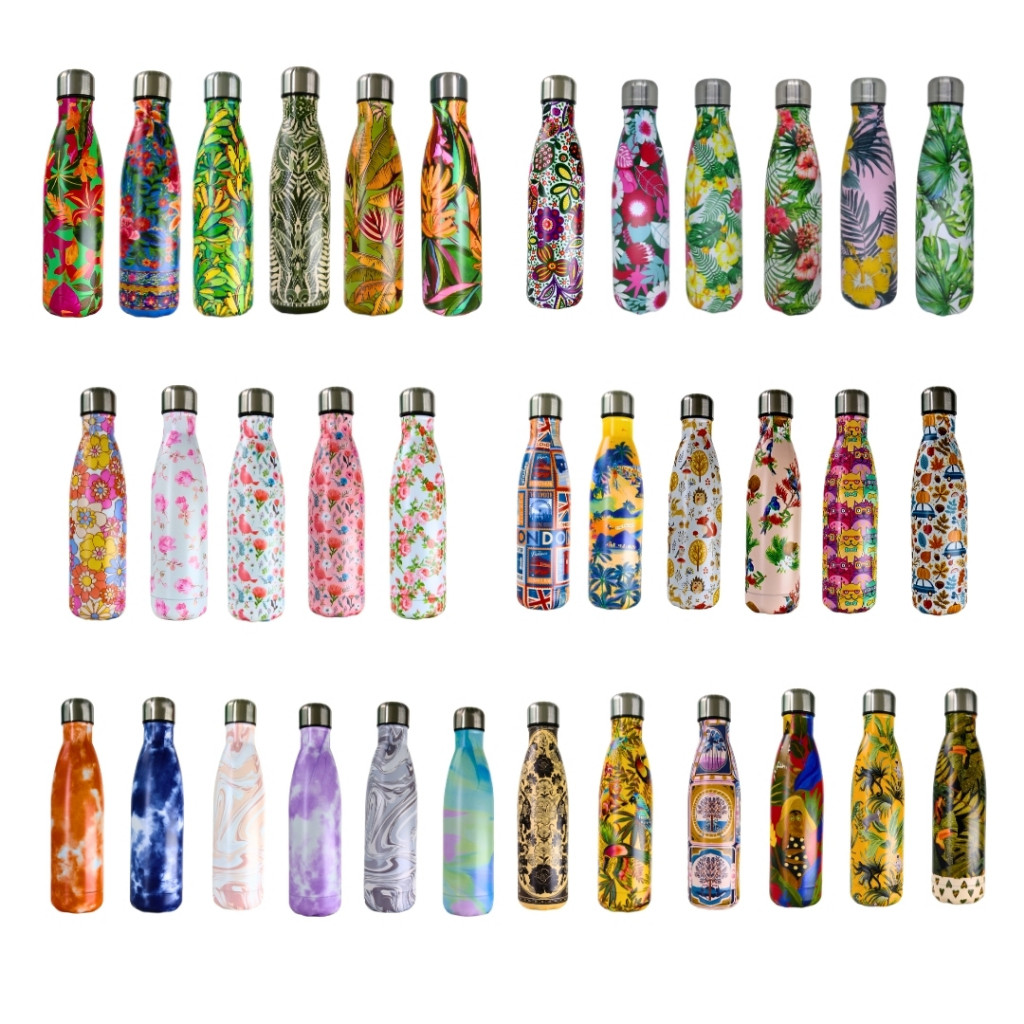 Garrafa Térmica Aço Inox Água Gelada Garantida Por 24 Horas Estampas Diversas 500ml Trabalho Escola