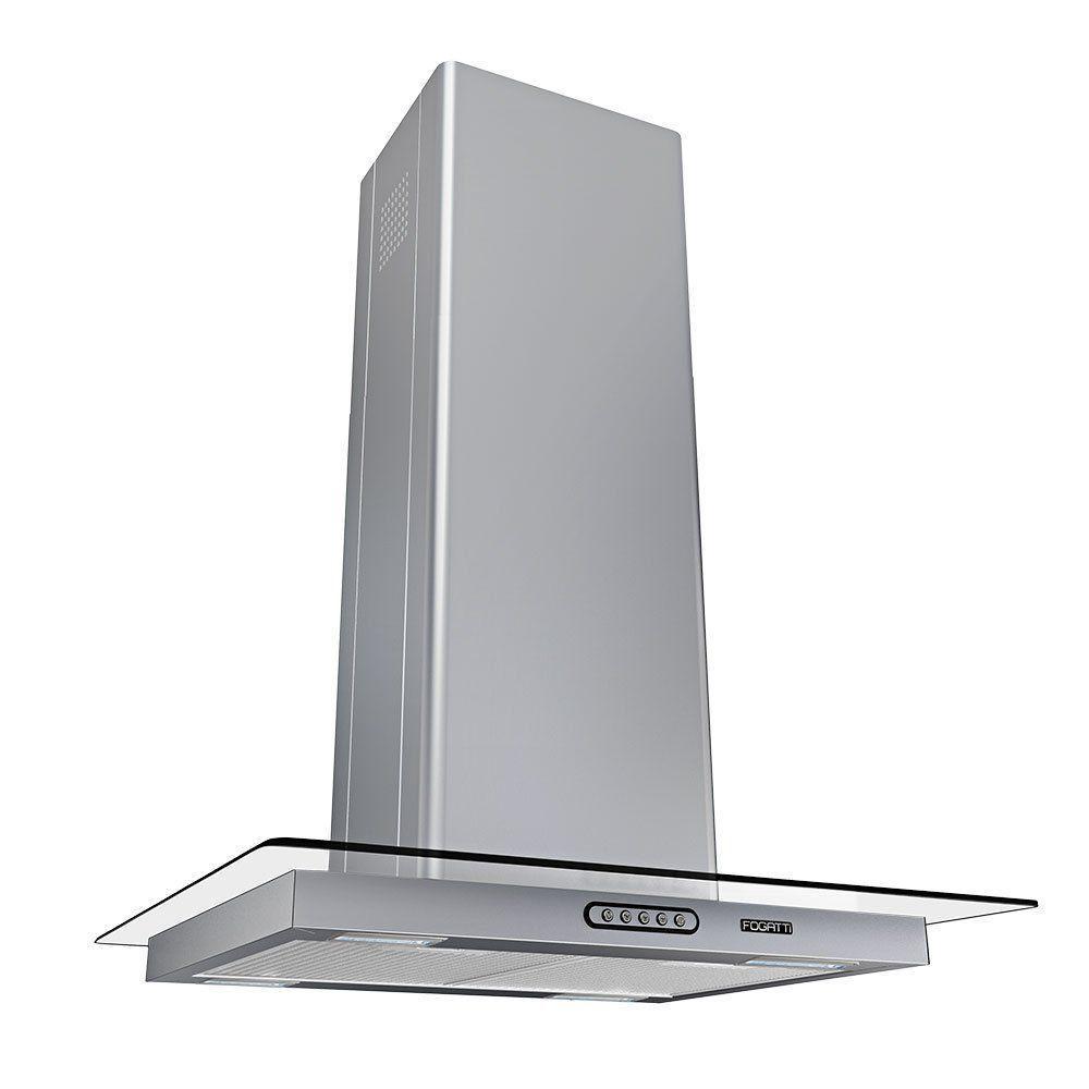 Coifa Ilha 60cm Vidro Reto Fogatti Inox 110V