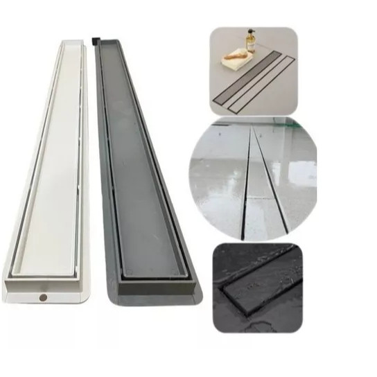 Ralo Banheiro  Linear Oculto Seca Piso 5x80 Invisível Sifonado cola piso