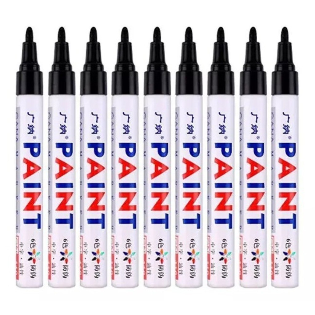 Caneta Paint Pintar Pneu TINTA PRETO - Tira Risco - Carro - Tênis - A Prova D'agua Permanente