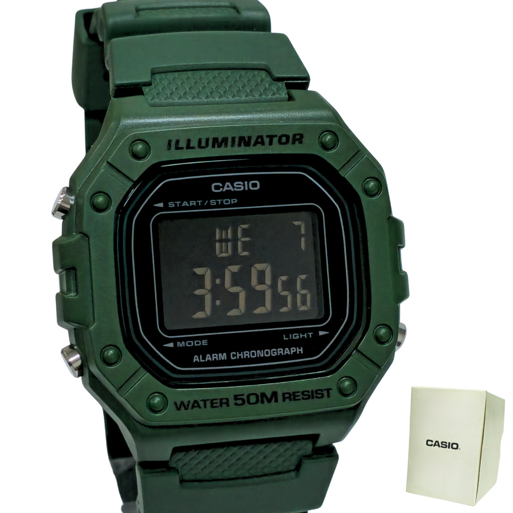 Relógio Casio Digital Illuminator Masculino W-218H-3BVDF
