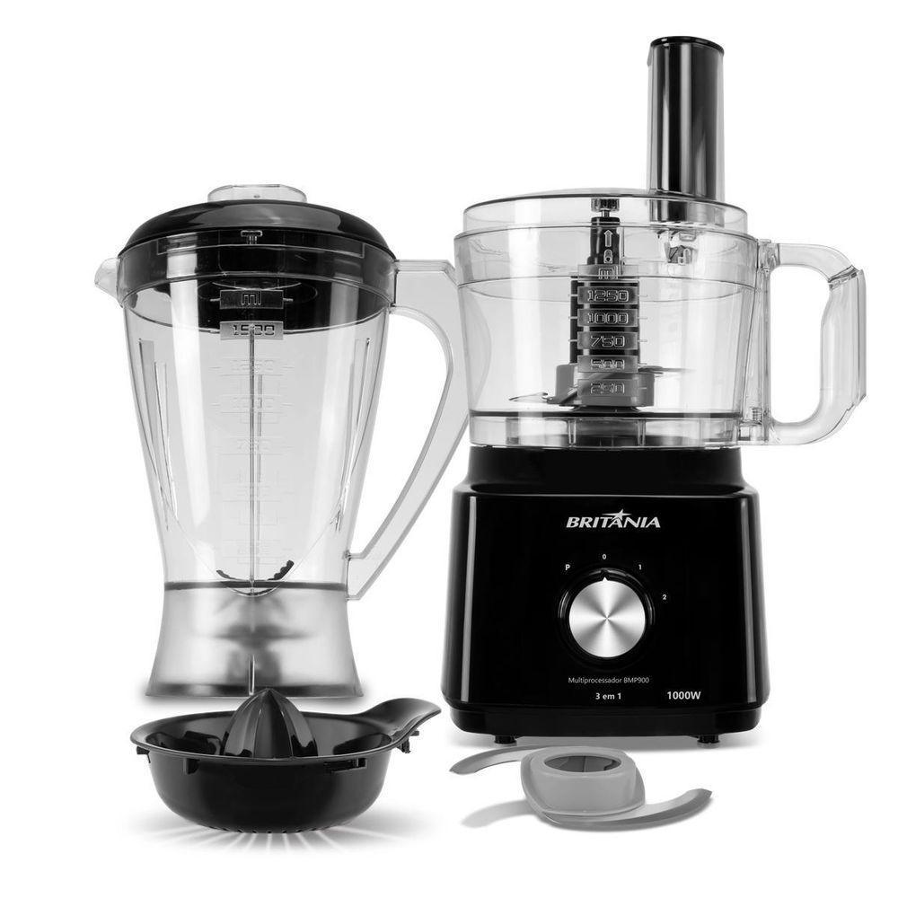 Multiprocessador Britânia 1000W 3 Em 1 Lâminas Inox BMP900C 220V em Oferta na Shopee