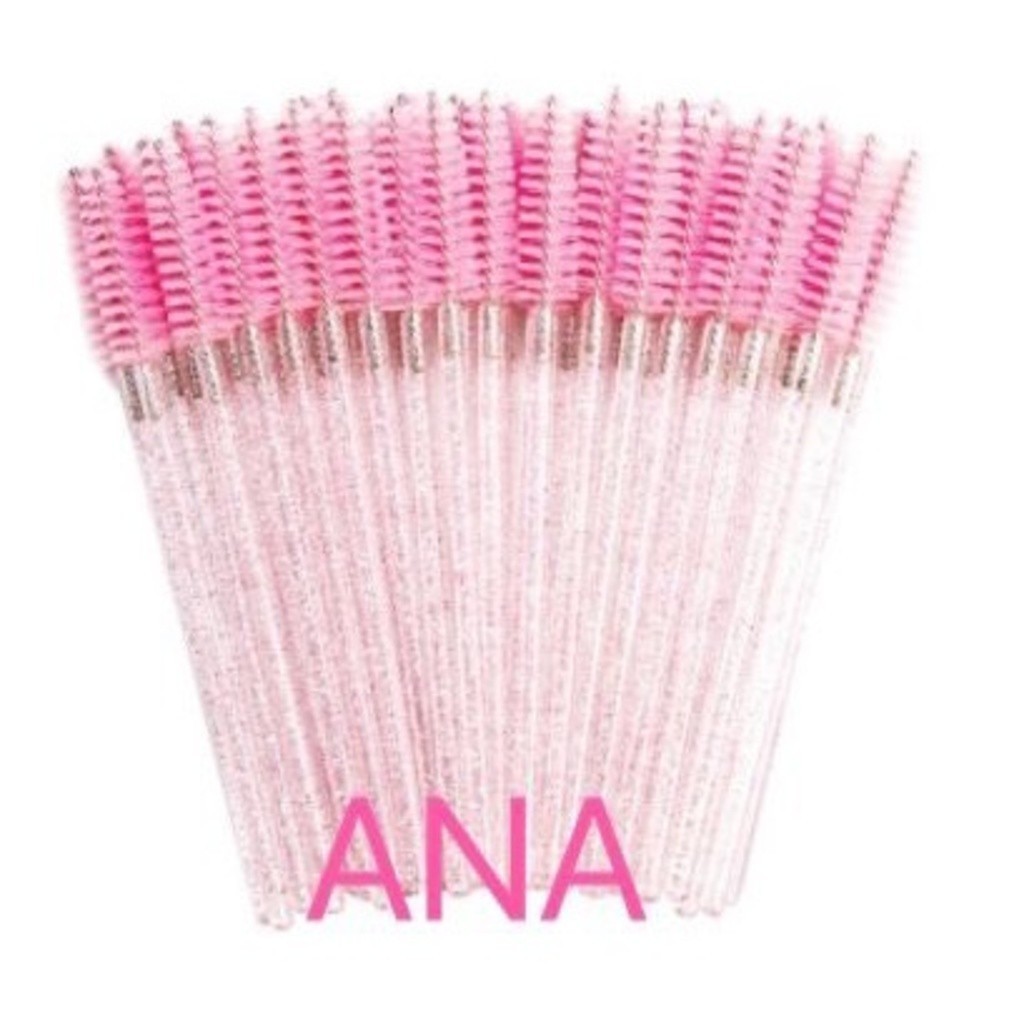 ANA1108 KIT 50/100/150/200unidades escovinhas com glitter Extensão de Cílios e sobrancelha em Oferta na Shopee