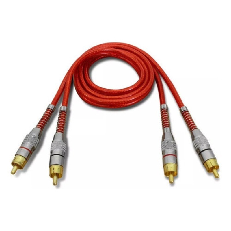 Cabo 2 Rca para 2Rca 0.9m -3m -5m  Metro Blindagem Dupla Anti-ruido Som Automotivo em Oferta na Shopee