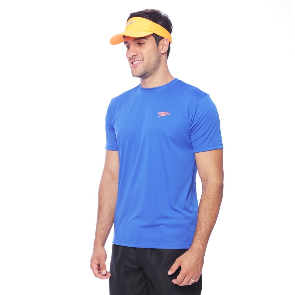 Camiseta Masculina Graphic Para Treinos Tecido Fastdry Speedo - Azul Cobalto em Oferta na Shopee