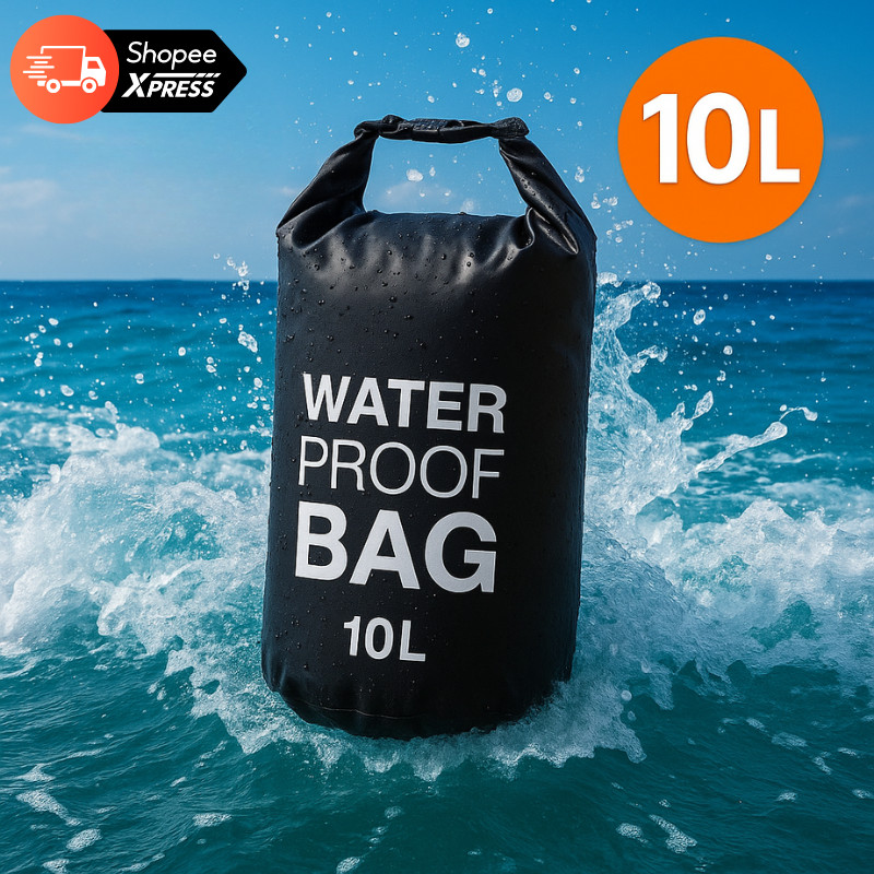 Bolsa Saco Estanque Impermeável 10L para Camping, Caiaque, Pesca e Natação