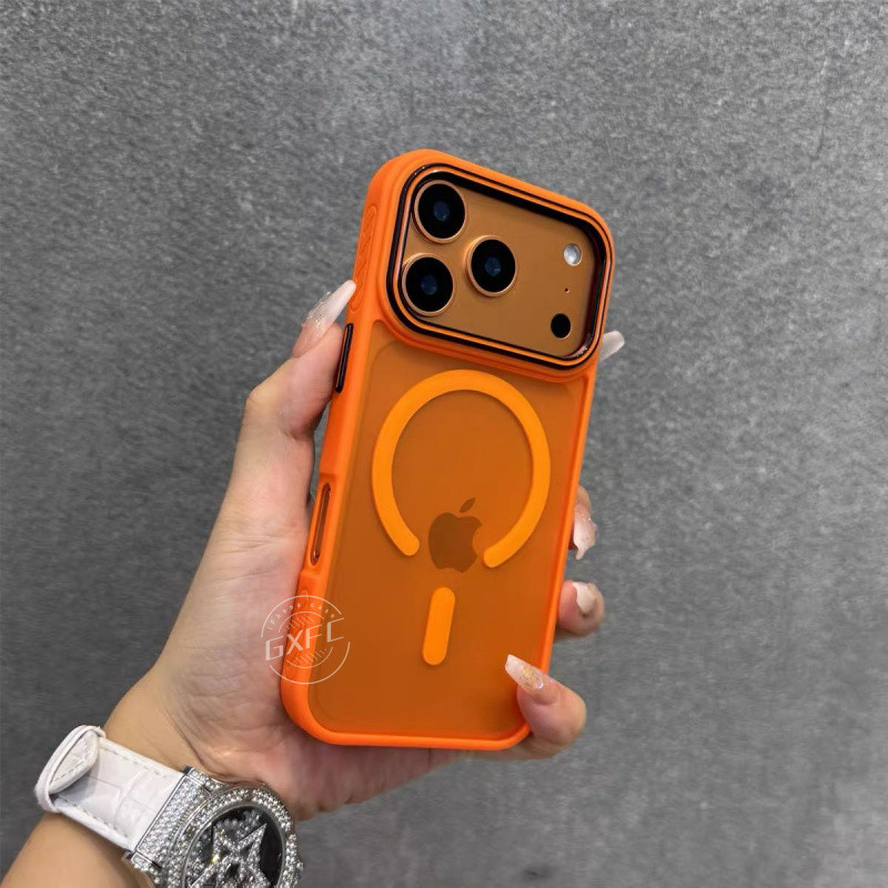 Nova Capa Protetora De Acrílico Fosco Para iPhone 17 16 15 14 13 Pro Max MagSafe Resistente A Choques