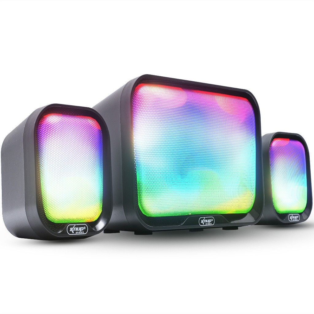 Caixinha De Som Subwoofer Para Pc Com Fio Portátil RGB Computador Note TV Smart Auxiliar P2 Usb
