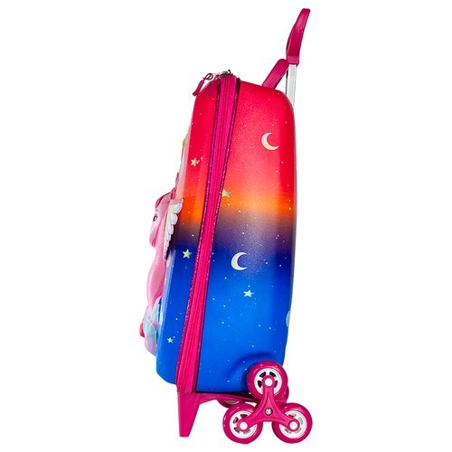 Mala Infantil Barbie Pegasus Estampada Rodinhas Giro 360 Multicolorida Leve Resistente Escolar