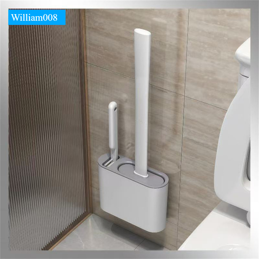 2 em 1  Escova de Silicone para Vaso Sanitário - Base de Banheiro Privada Alta Eficiência
