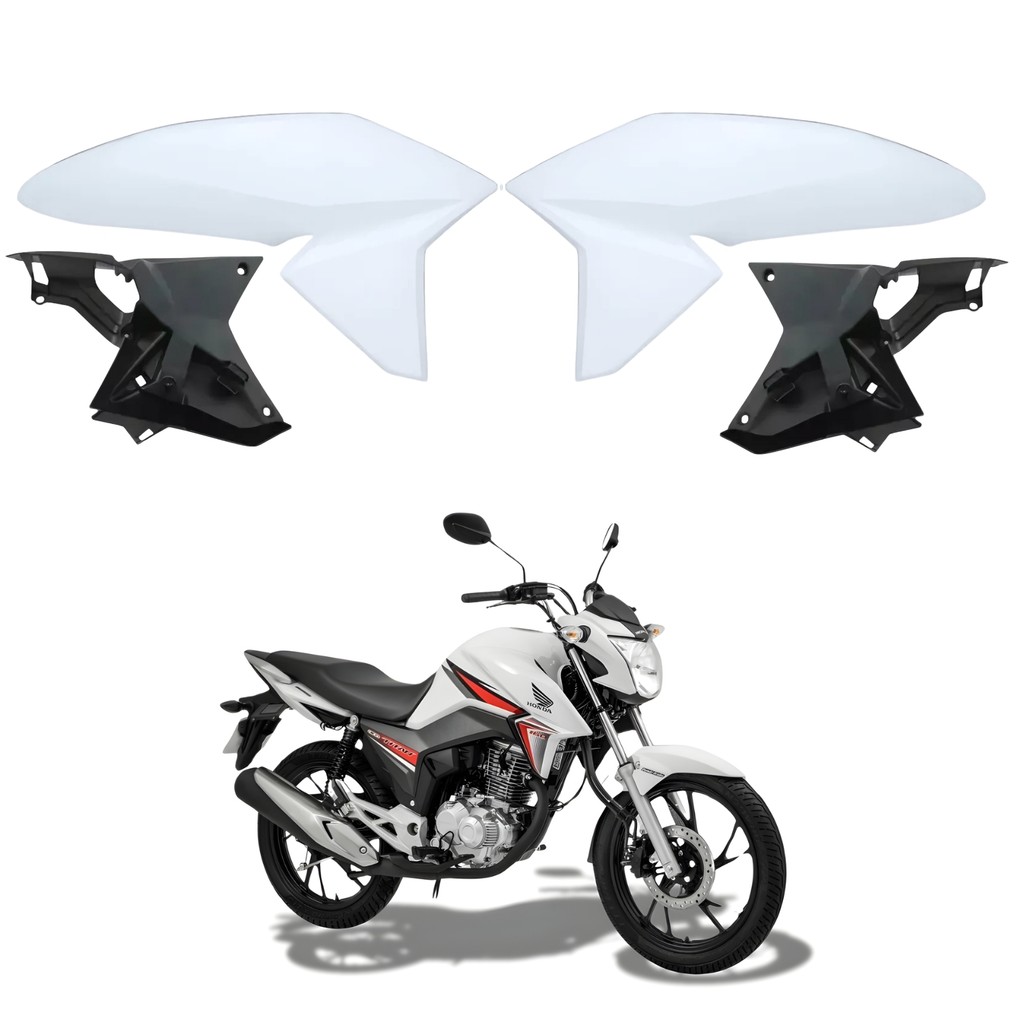 KIT ABA ASA TANQUE ALETA + ABA INTERNO HONDA CG TITAN 160 2016-2021 BRANCO ROSS PARAMOTOS HONDA