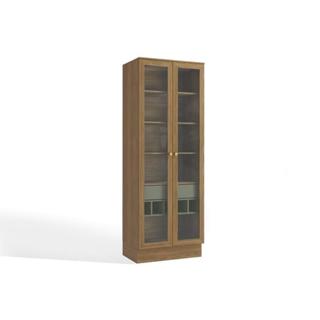 Cristaleira de Cozinha Botanic M628 c/ 2 Portas de Vidro e 1 Gaveta 80cm Nogueira/Verde Oliva - Kappesberg em Oferta na Shopee