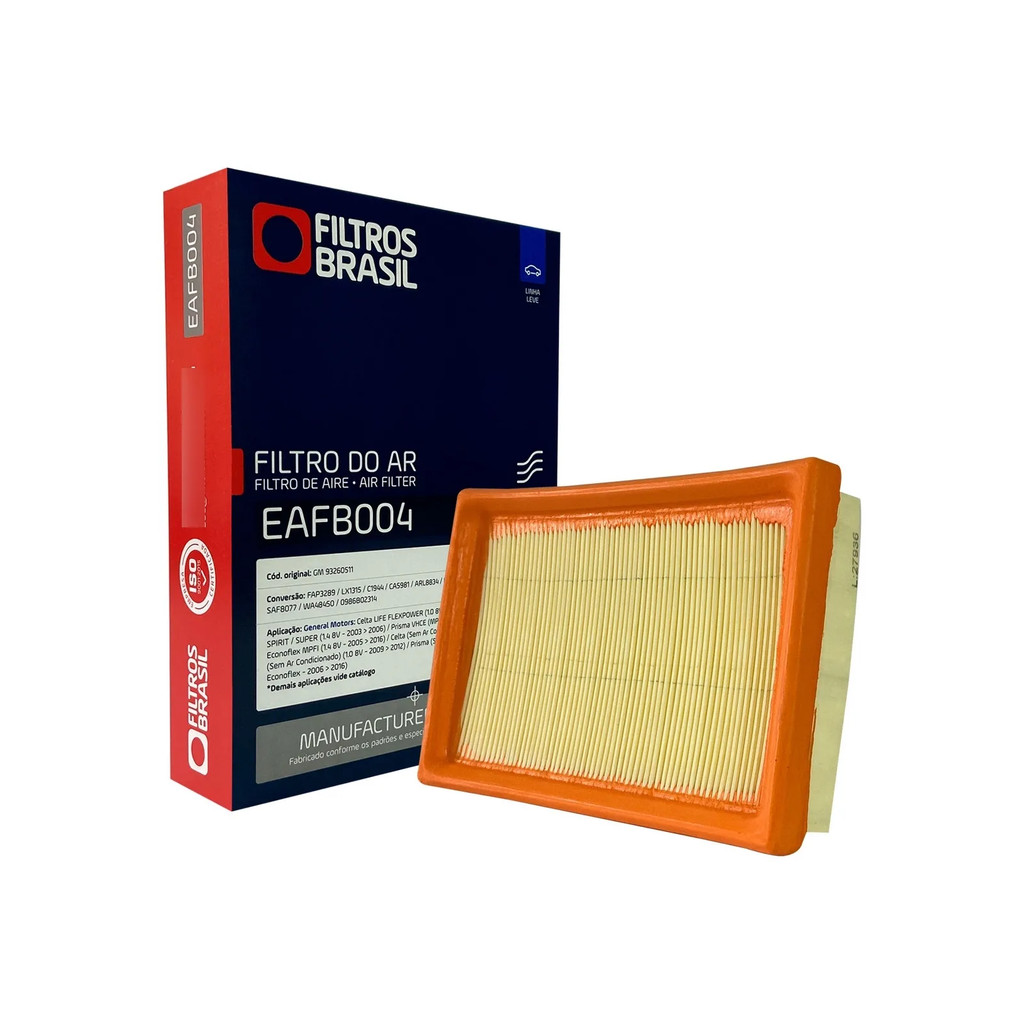 Filtro de Ar do Motor FILTROS BRASIL para Chevrolet Celta Prisma 1.0 1.4 8V - Cod. EAFB004