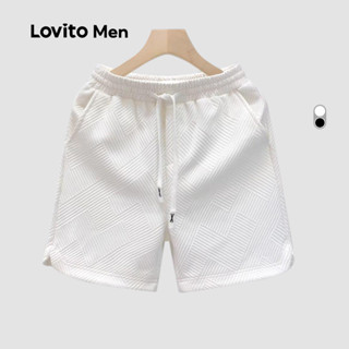 Lovito Shorts Casuais Plegados Primavera/verão Shorts Brancos para homens LNE110180 em Oferta na Shopee