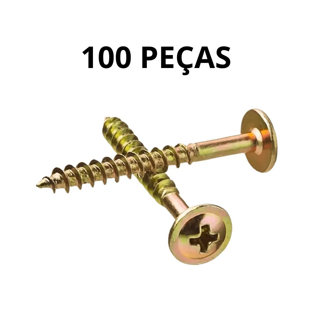 Parafuso Chipbord Flangeado Zincado 100 Peças 4.0x45 em Oferta na Shopee
